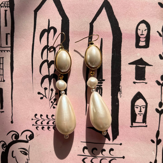 Baroque Pearl Dangle Earrings