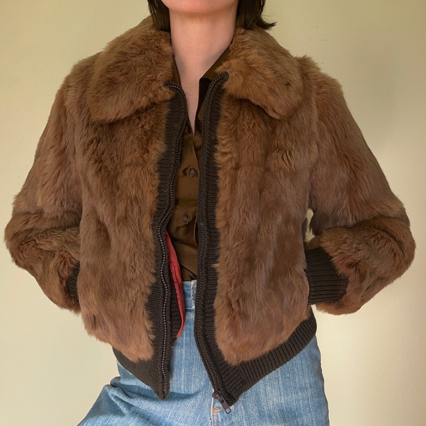 1970's Rabbit Fur Bomber
