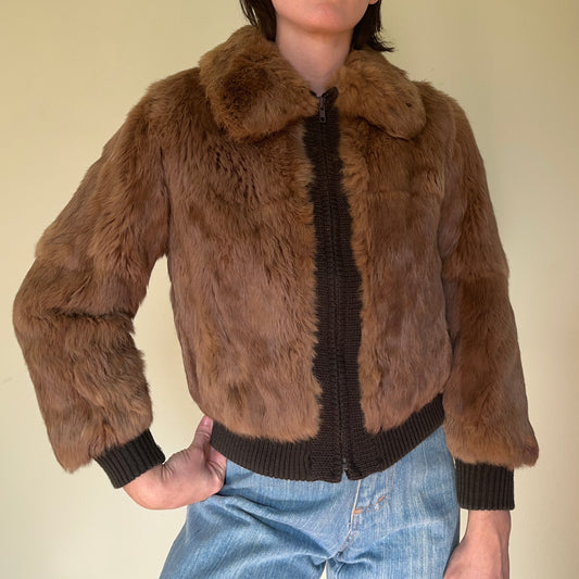 1970's Rabbit Fur Bomber