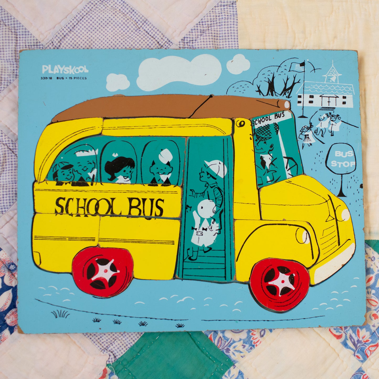 1950's Playskool School Bus Puzzle