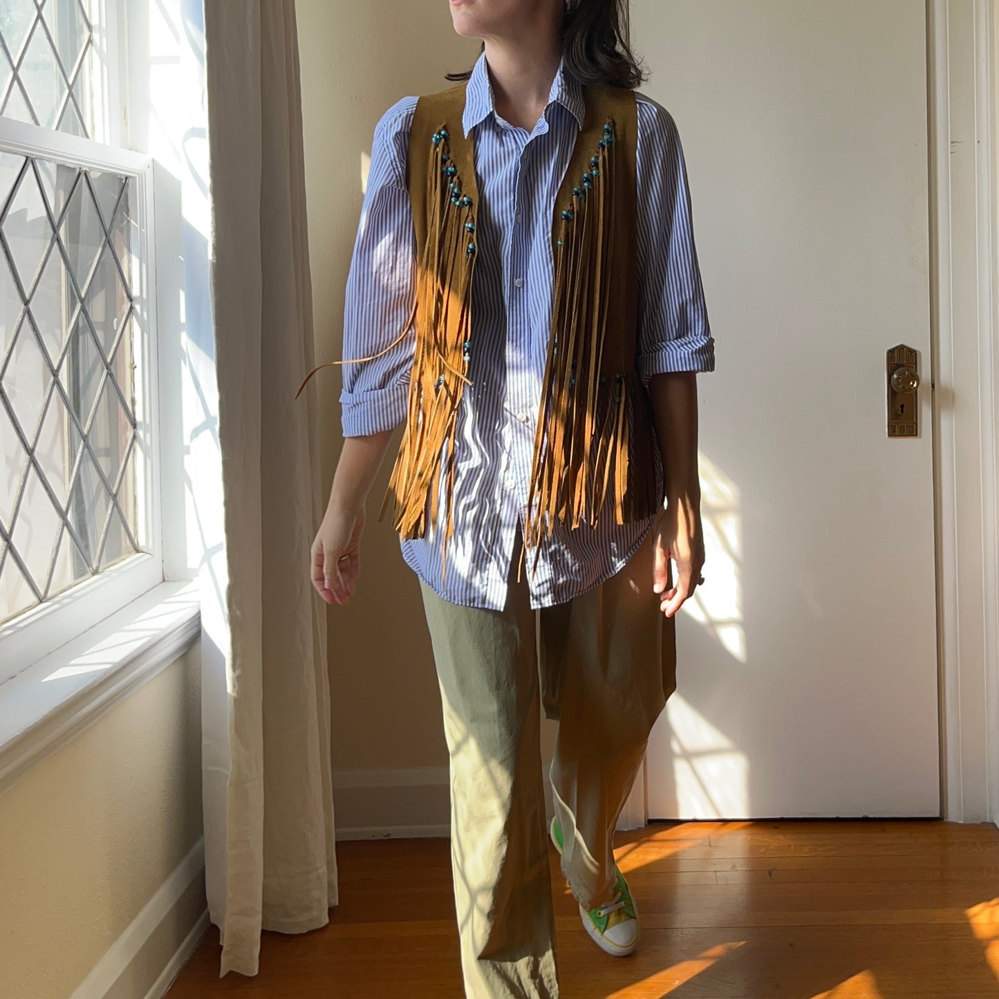 1970's Handmade Suede Tassle Vest