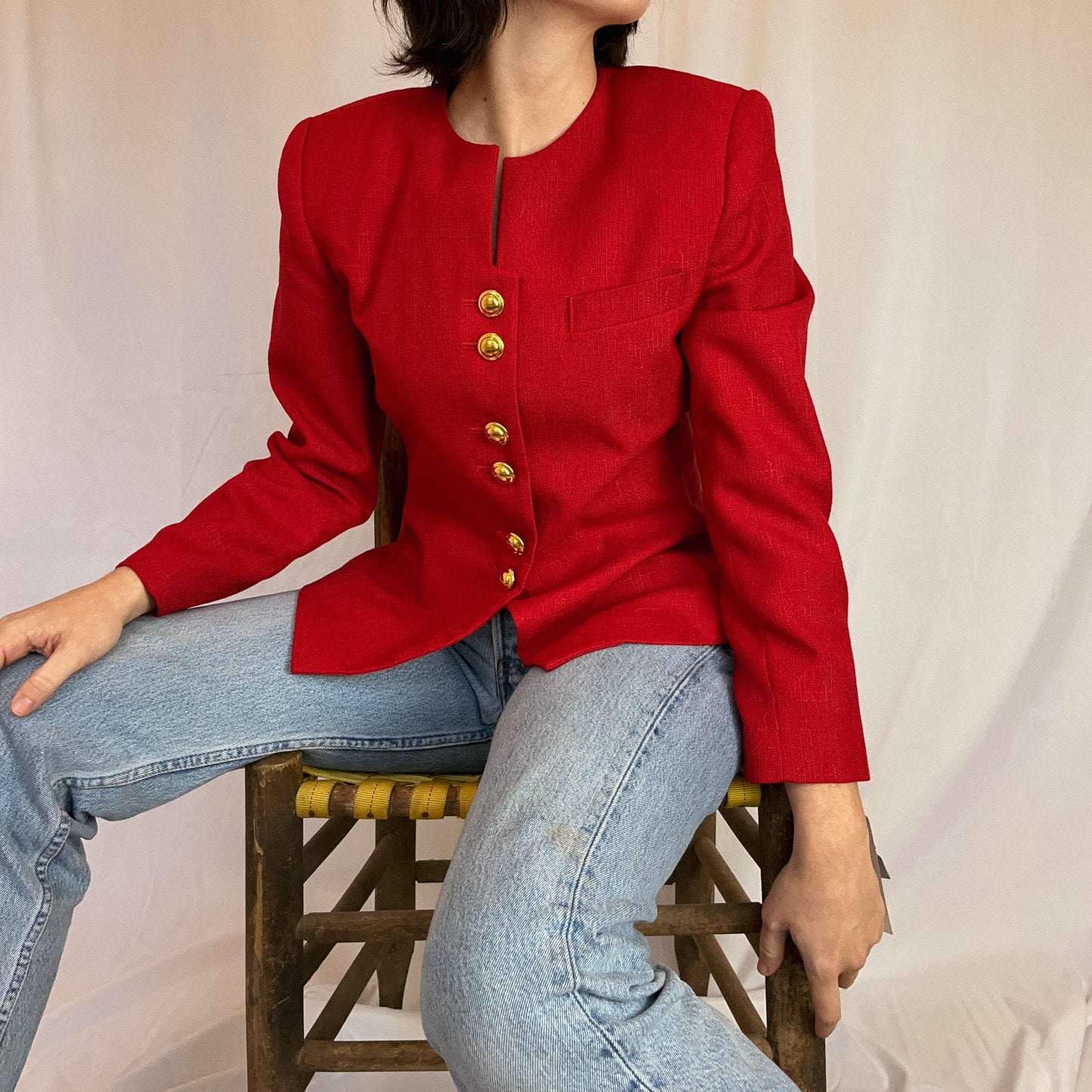 1980's Dead Stock Red Structured Blazer