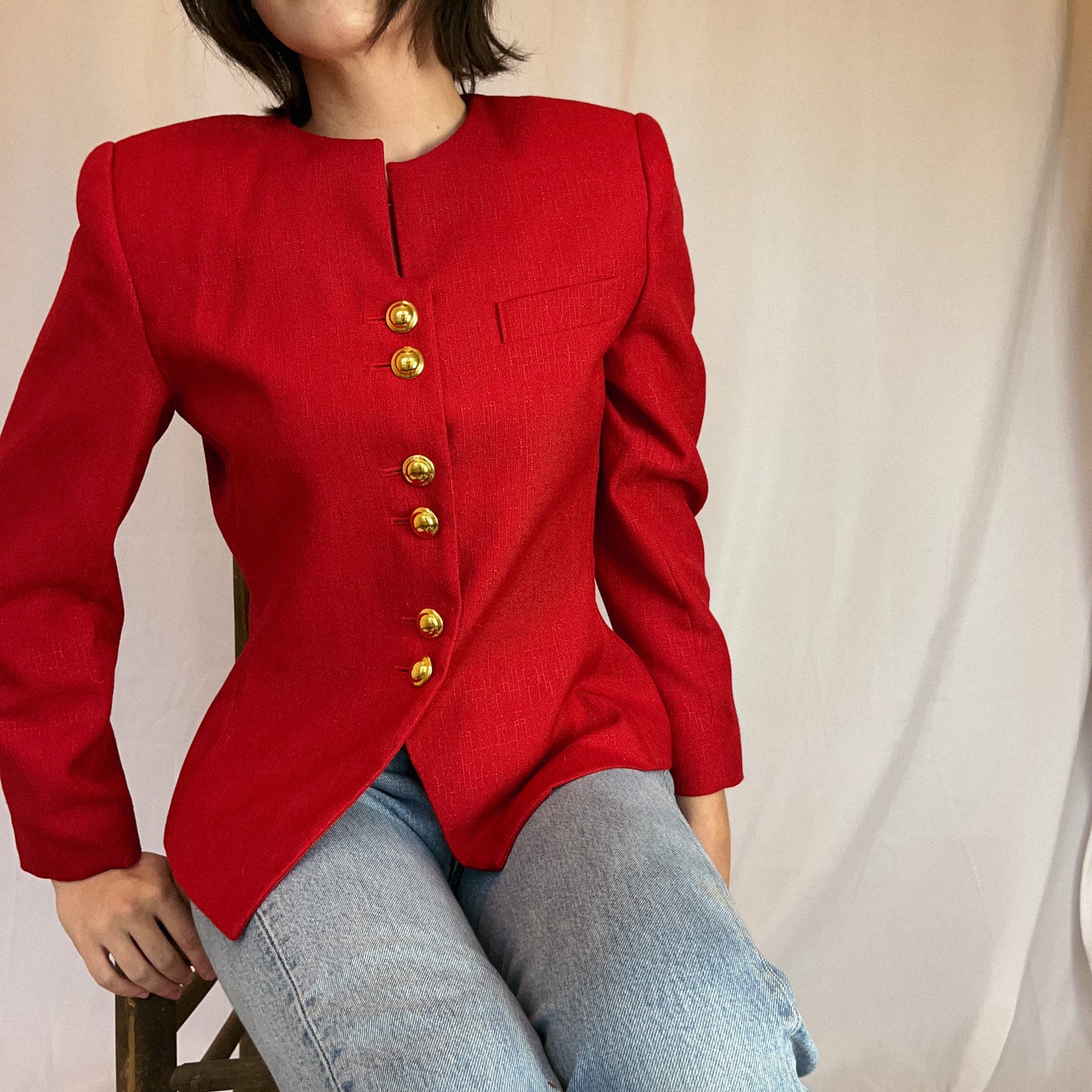 1980's Dead Stock Red Structured Blazer