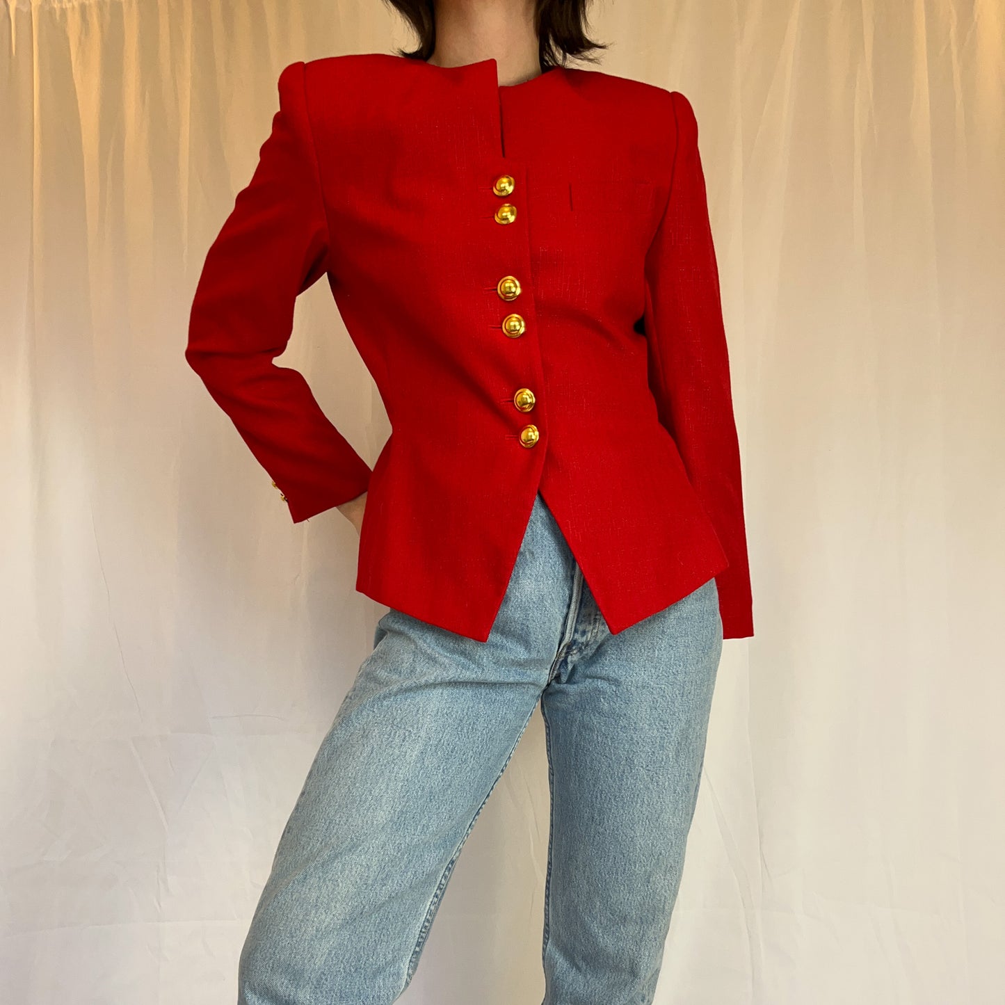 1980's Dead Stock Red Structured Blazer