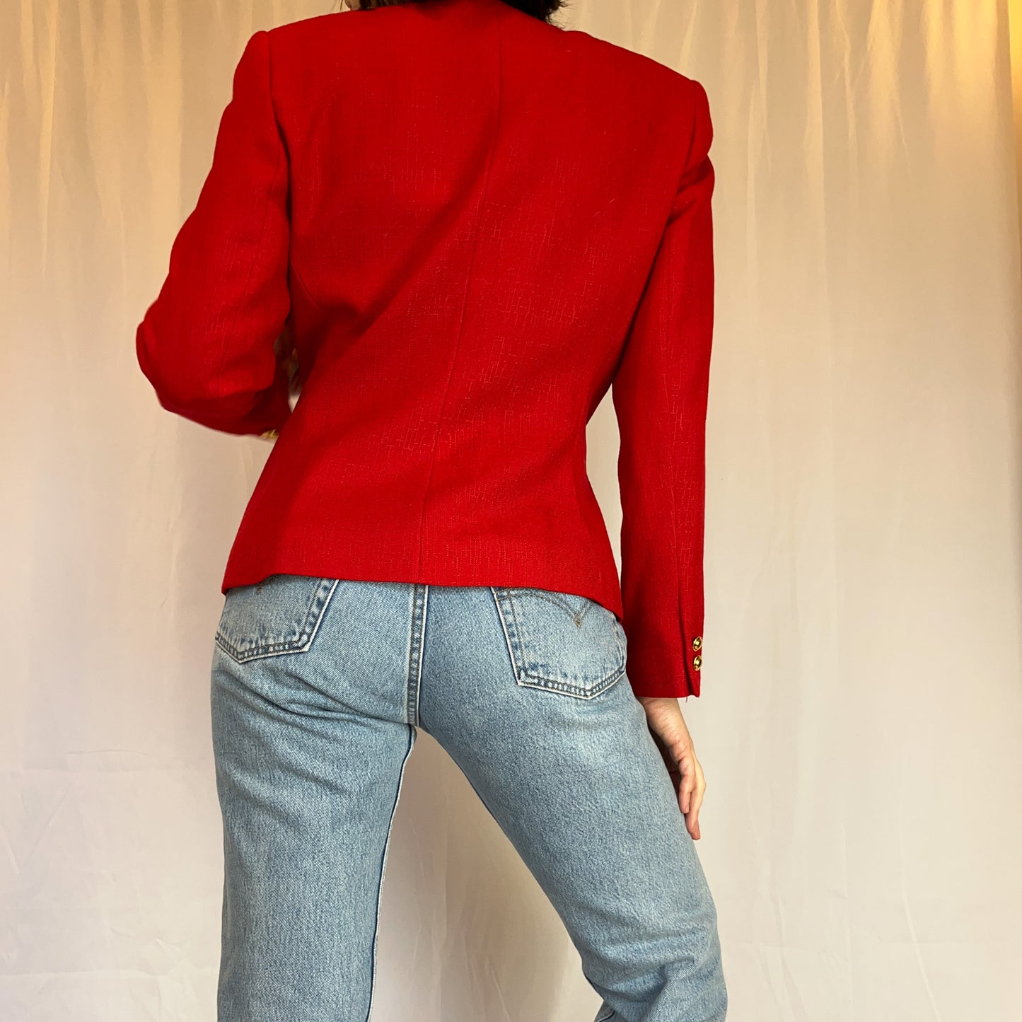 1980's Dead Stock Red Structured Blazer