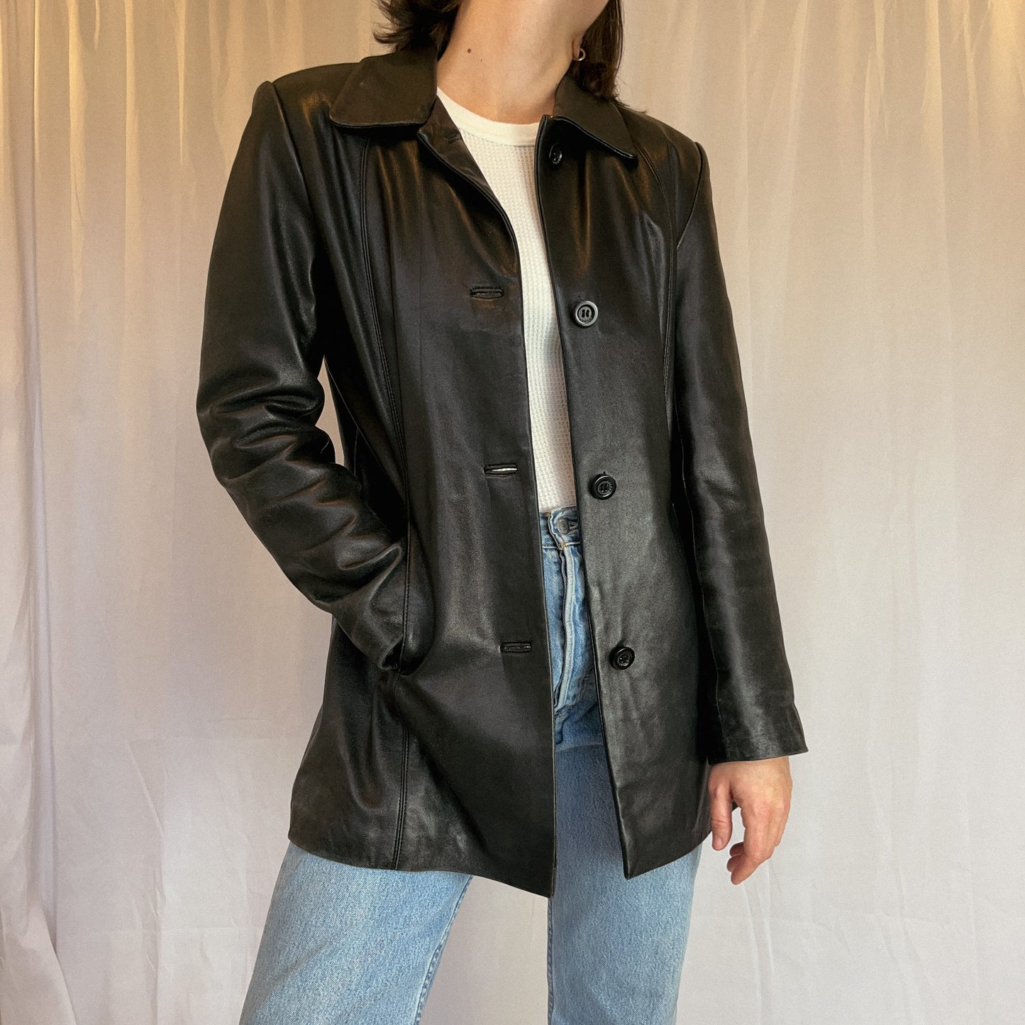 1990's Black Leather Jacket