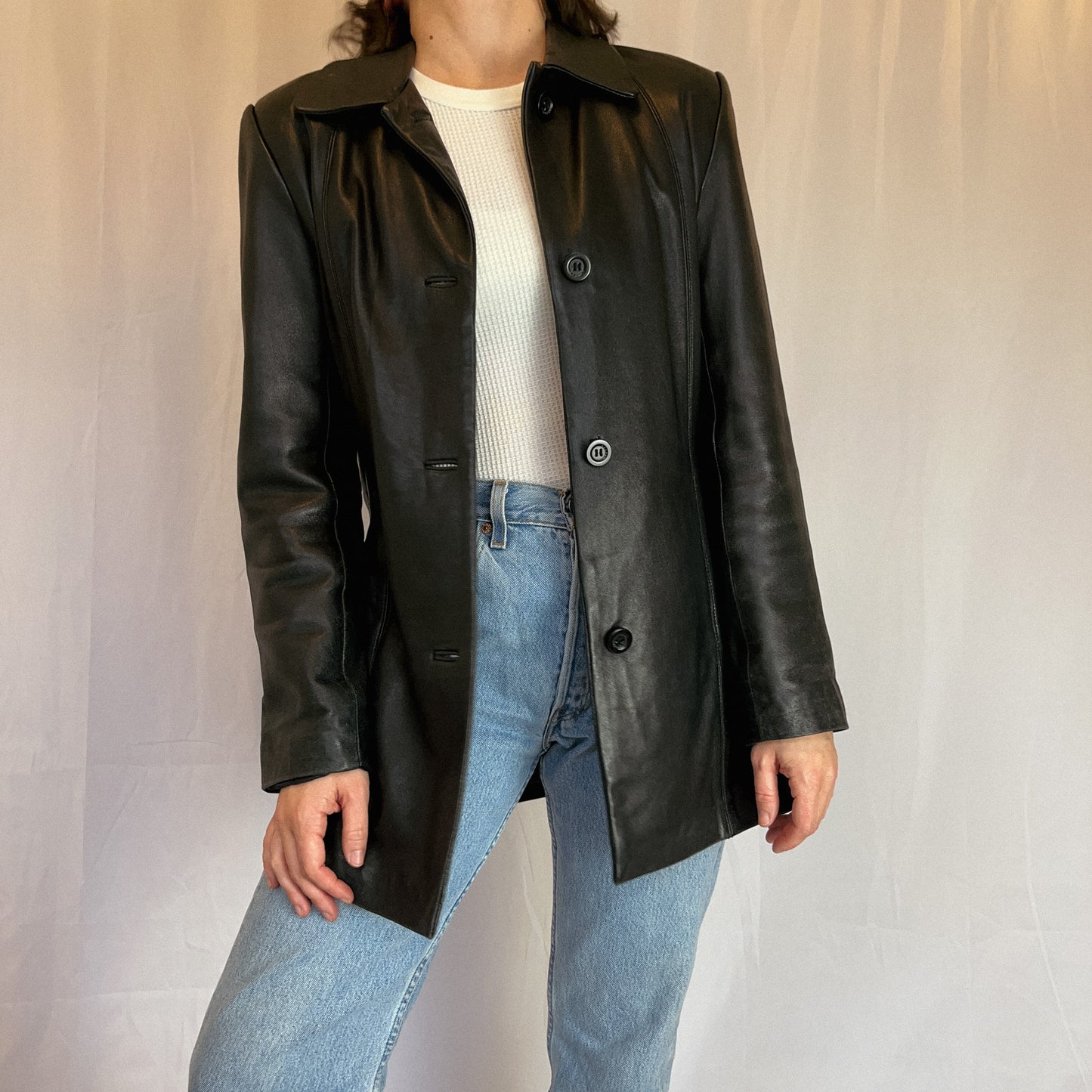 1990's Black Leather Jacket