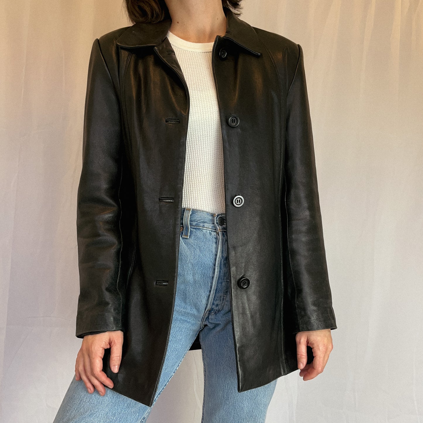 1990's Black Leather Jacket