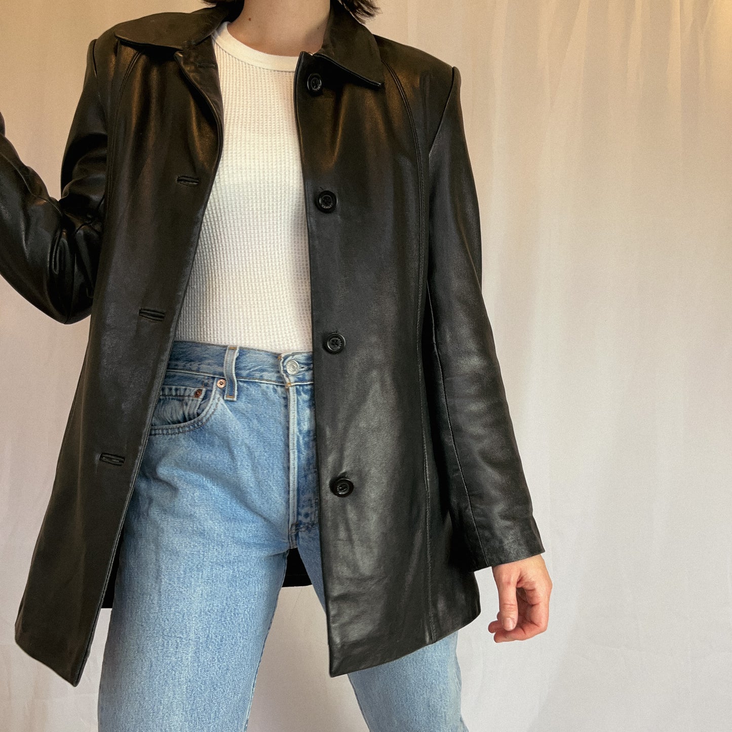 1990's Black Leather Jacket