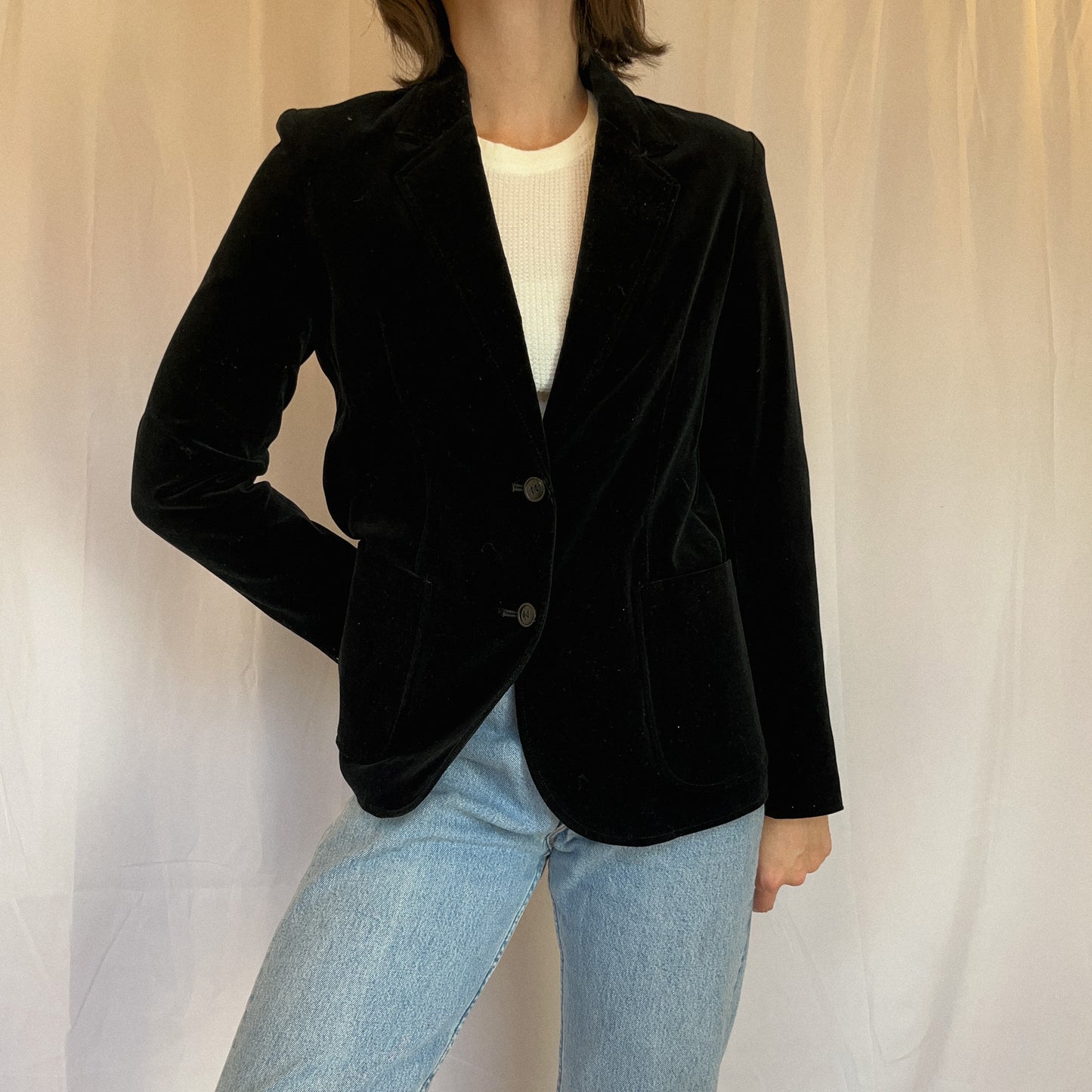 1980' Black Velvet Blazer