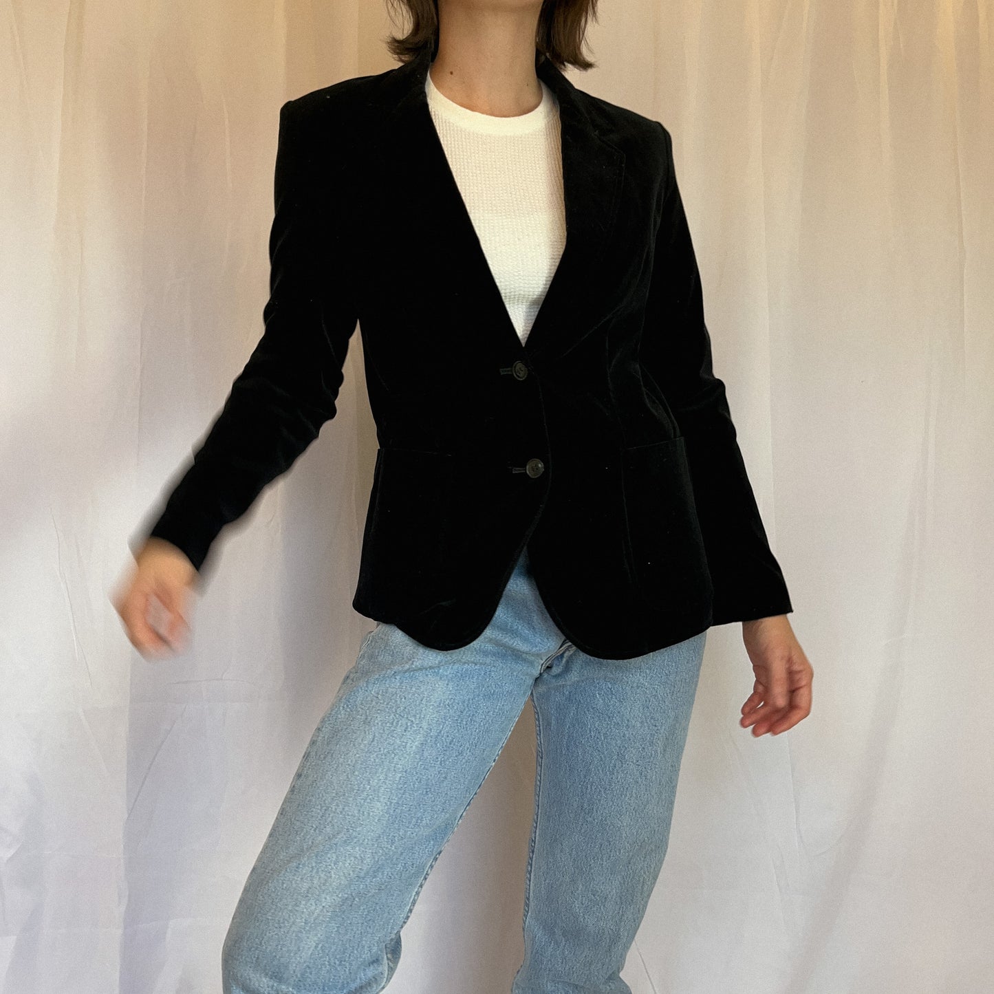 1980' Black Velvet Blazer