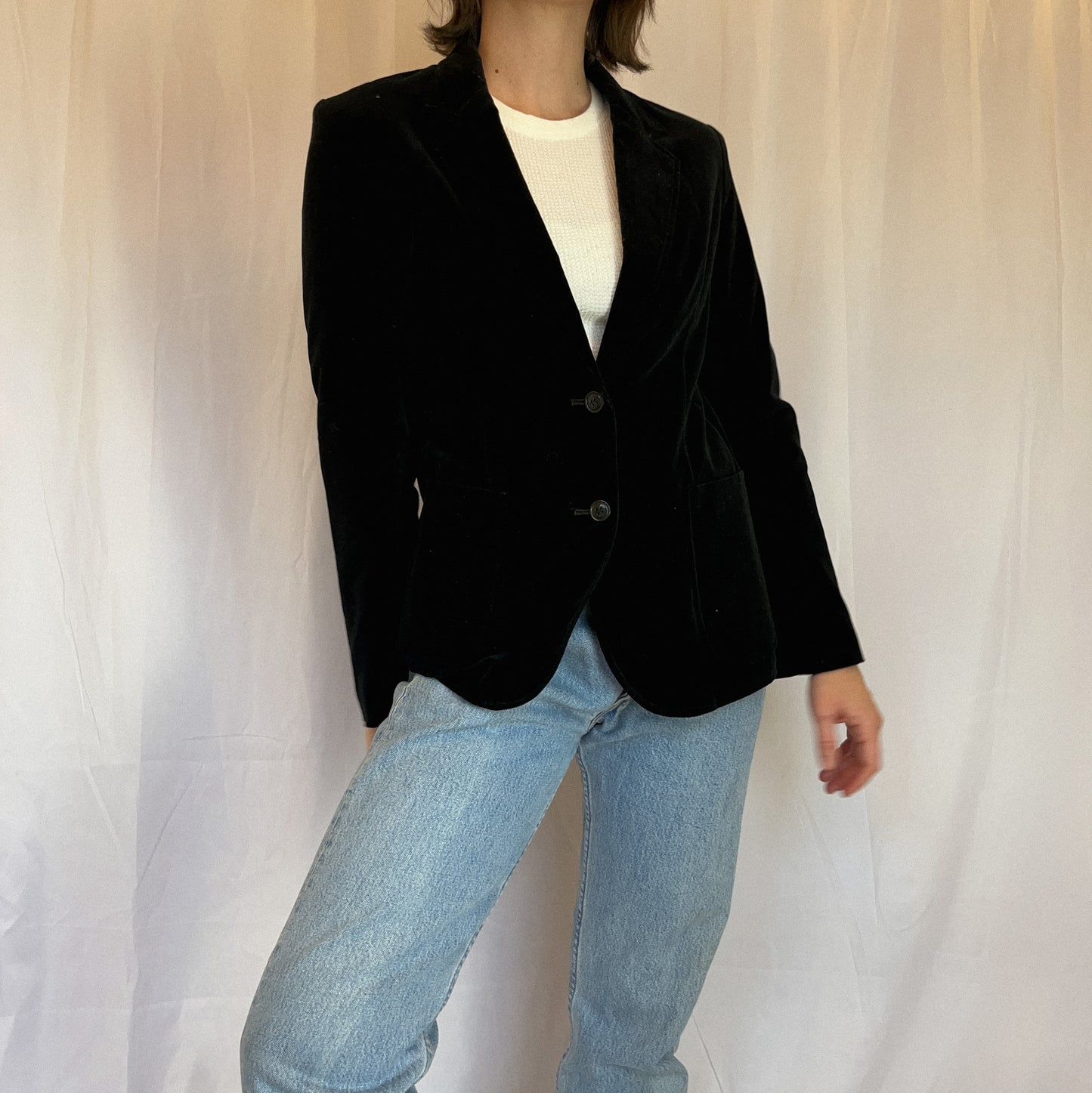 1980' Black Velvet Blazer