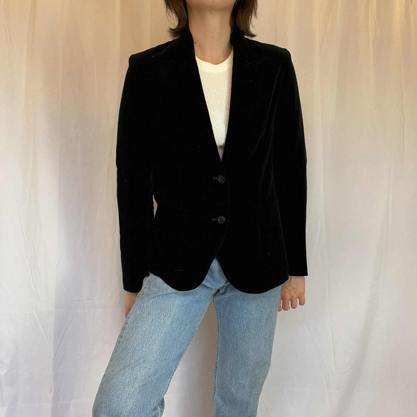 1980' Black Velvet Blazer