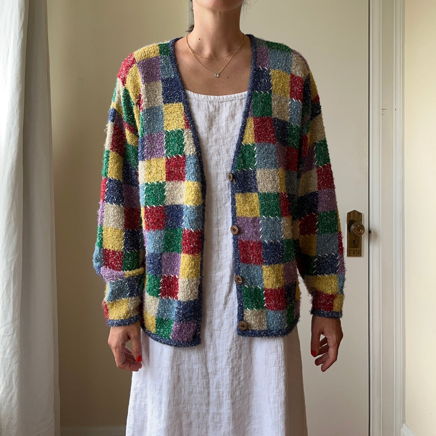 Patchwork Knit Cardigan