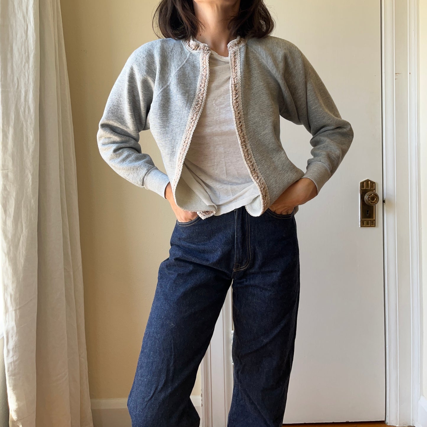 Handmade Reworked Sweatshirt Cardigan