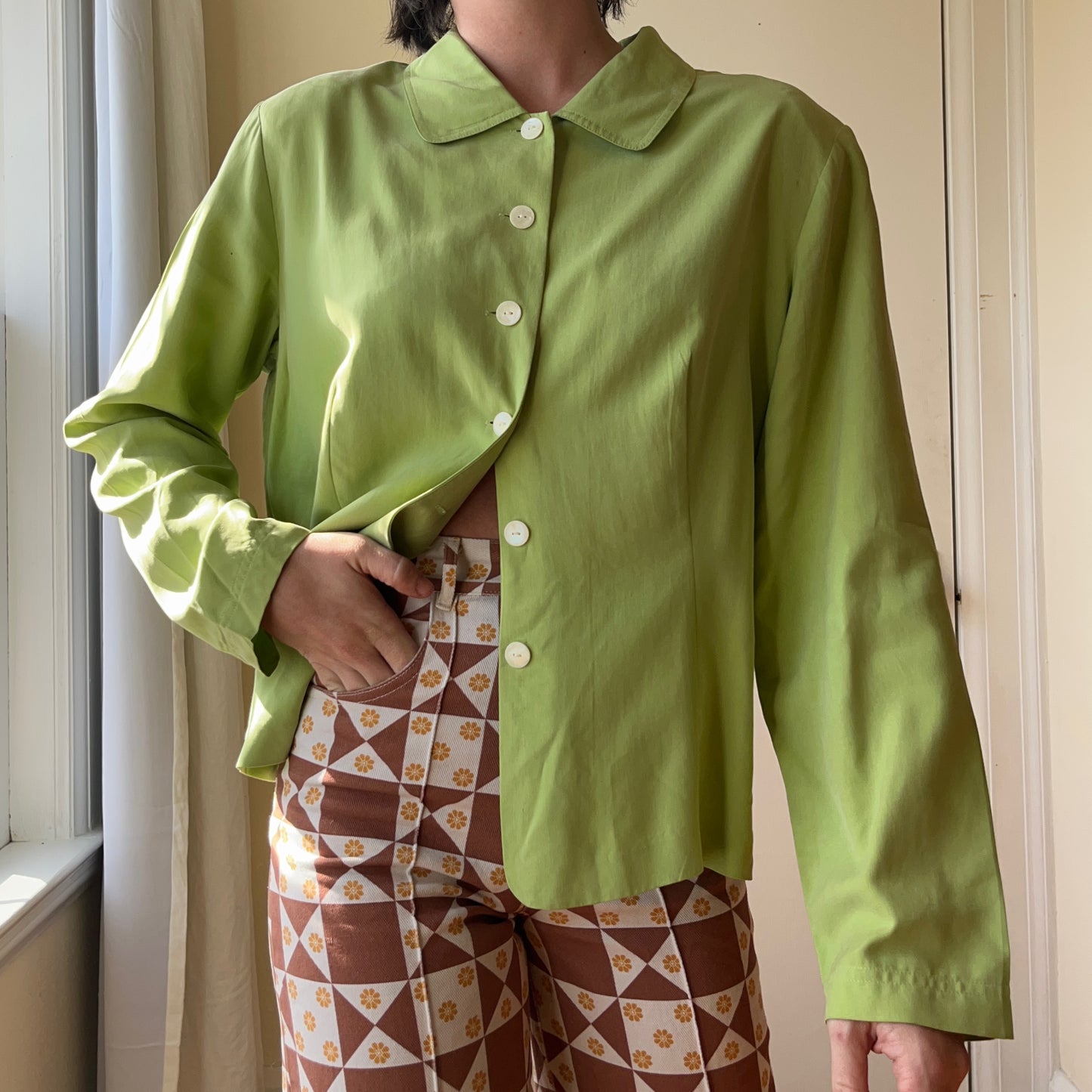 Chartreuse Silk Blouse