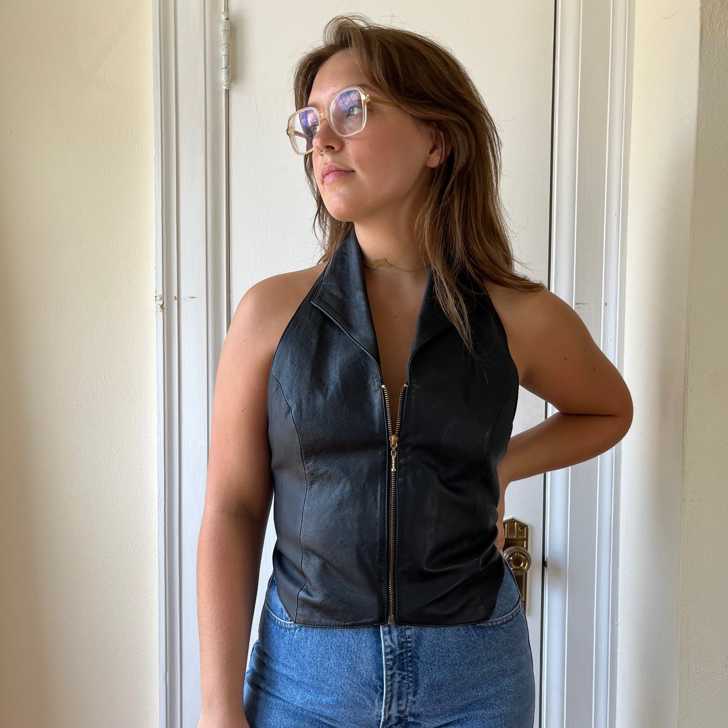 1980’s Leather Halter Top