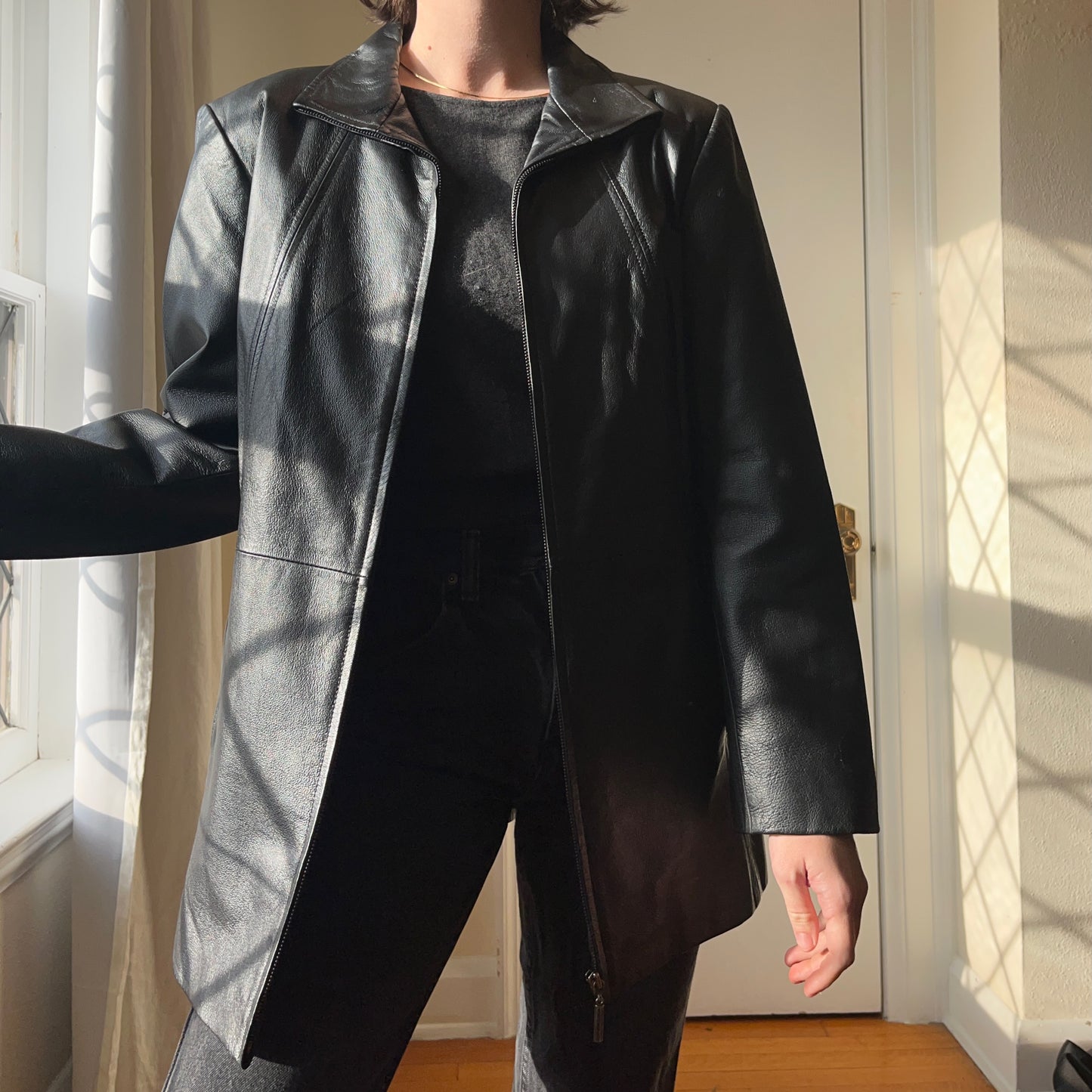 Y2K Black Leather Jacket