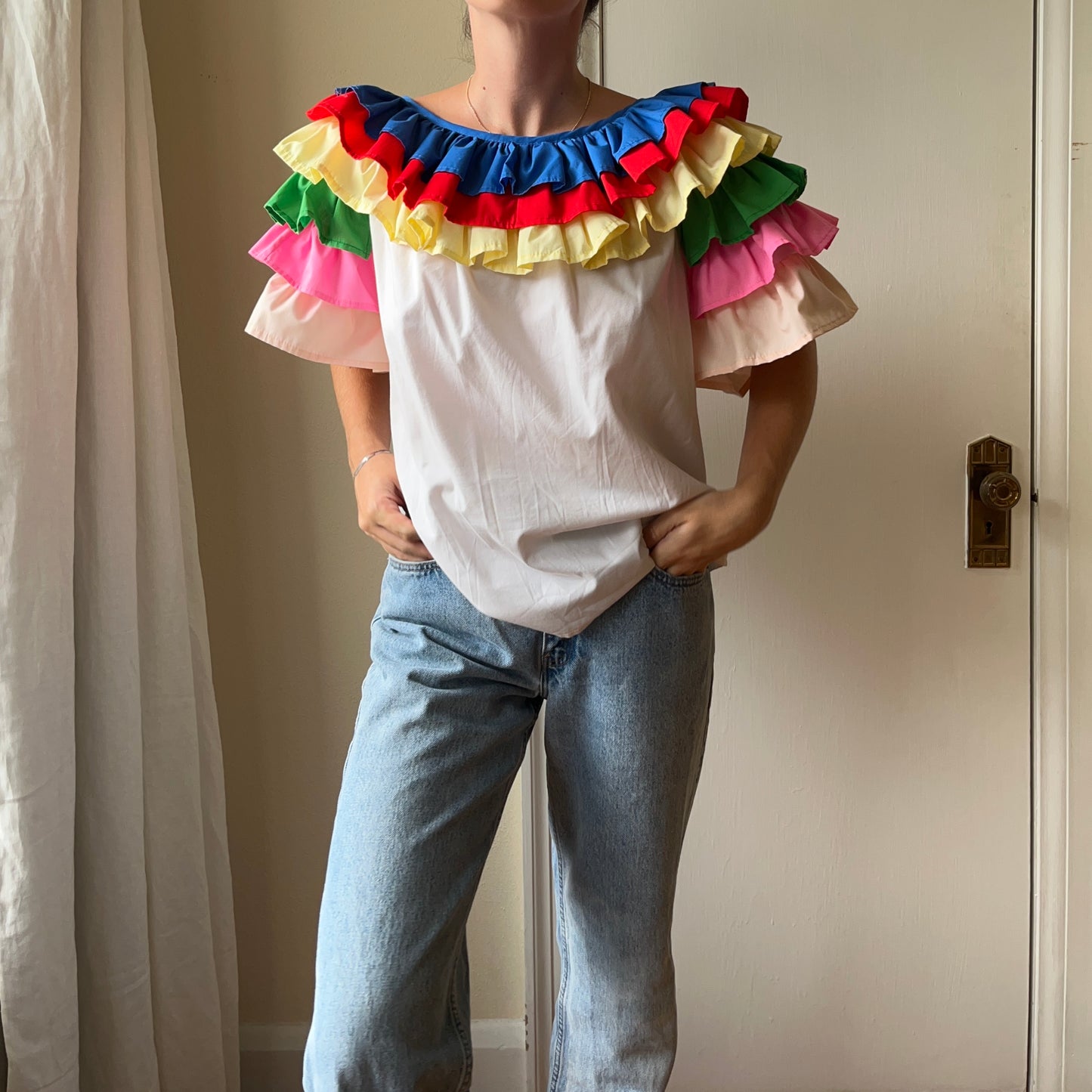 Rainbow Ruffle Top