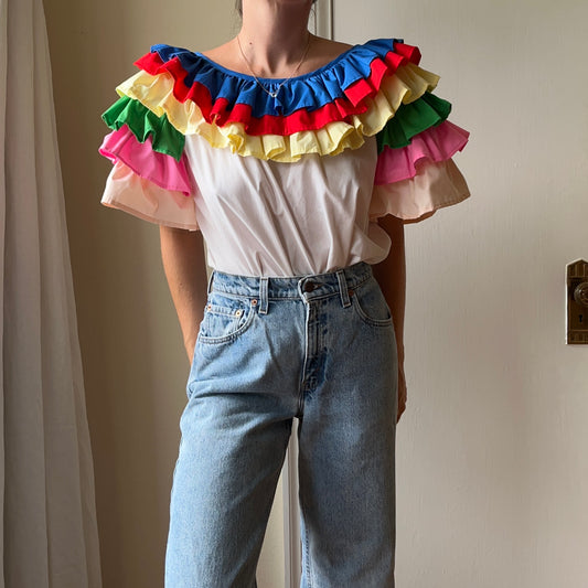 Rainbow Ruffle Top