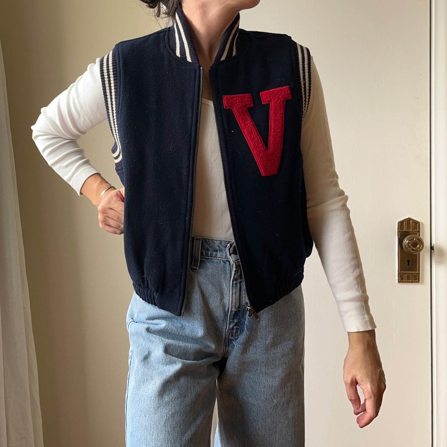 1980's Wool Varsity Vest