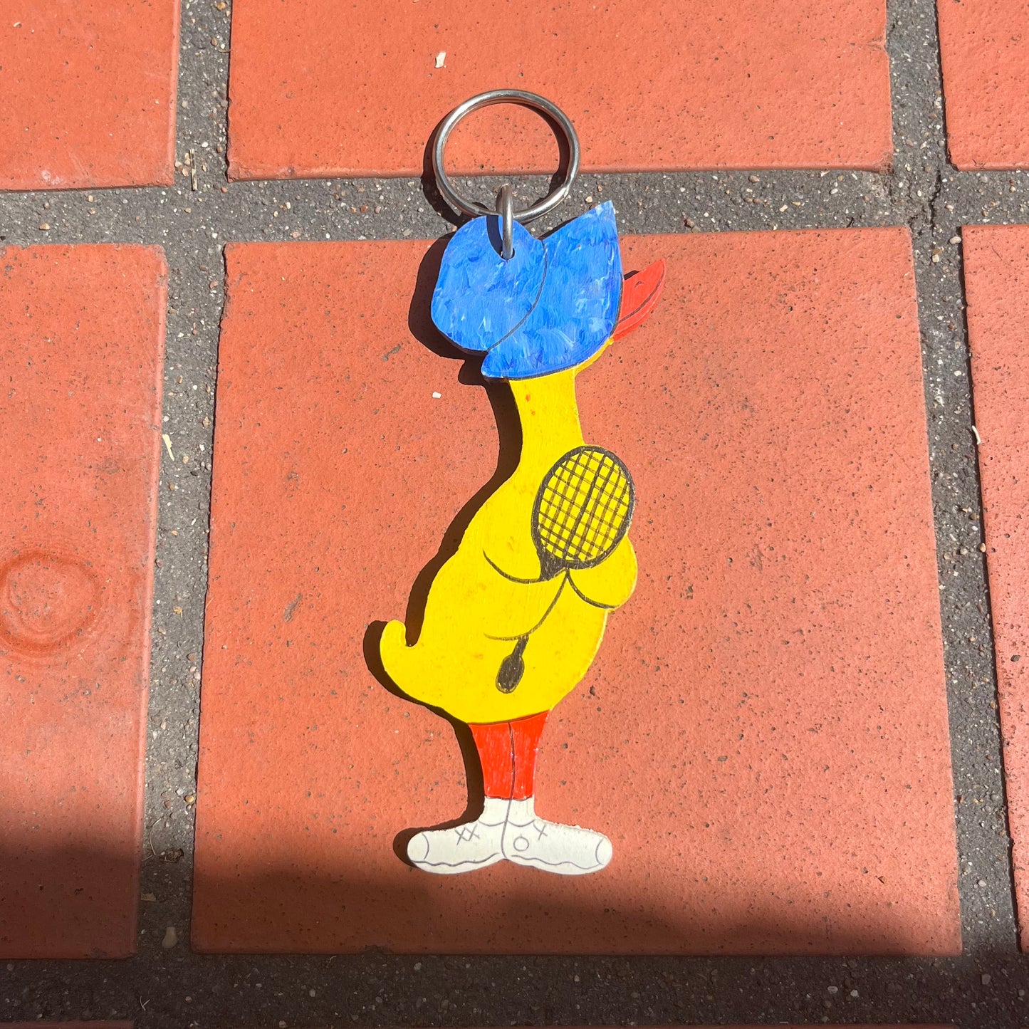 1980’s Wooden Tennis Duckie Keychain