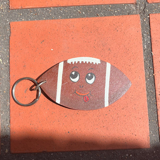 1980’s Wooden Football Keychain