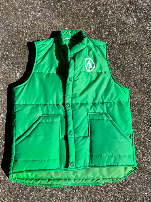 Vintage Kelly Green Puffer Vest